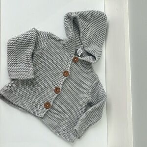 Nordstrom 12mo Gray Knit Sweater 100% Cotton Boy or Girl